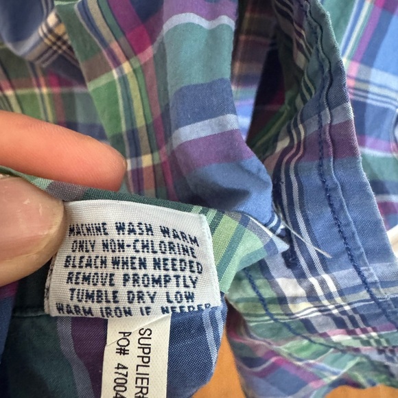 Polo by Ralph Lauren Blue and Green Casual Button Down Shirt - Picture 5 of 7